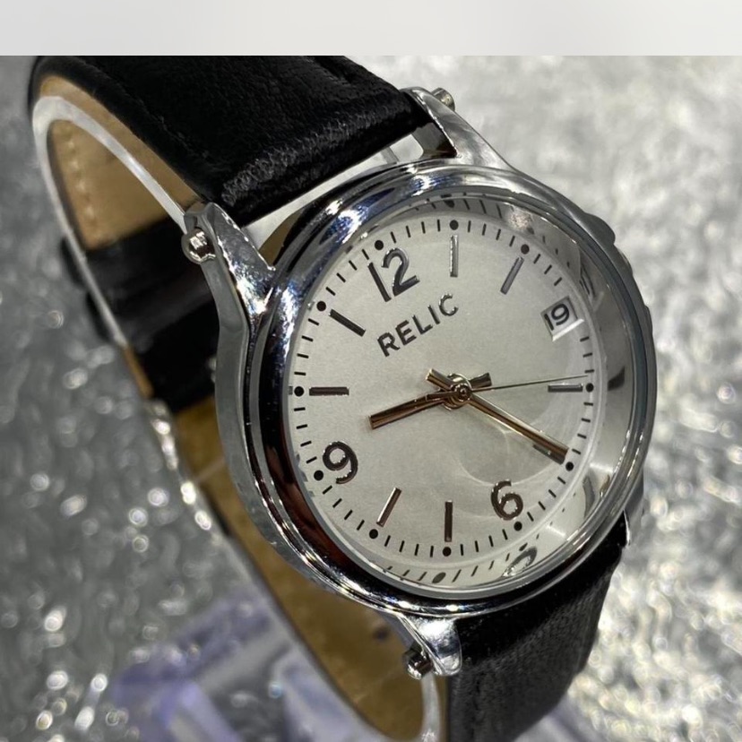 Relic Black  Silver Timepiece
